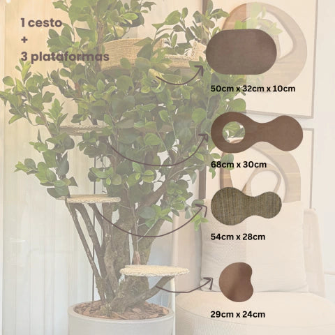 1.8m Natural Tree Cat Tower｜Handcrafted Multi-Level Cat Climbing Tree for Indoor Cats